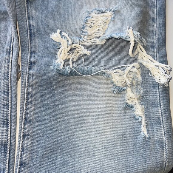 Insane Gene Mid-Rise Loose Fit Light Wash Distressed Jeans Womens Size 11 / 29W - Picture 13 of 16